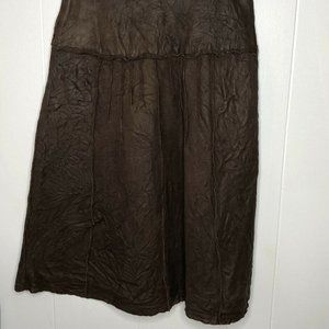 SITA MURT Anthropologie Leather Knnee Length Skirt